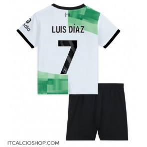Liverpool Luis Diaz #7 Seconda Maglia Bambino 2023-24 Manica Corta (+ Pantaloni corti)